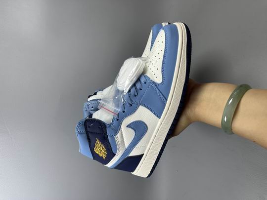 Air Jordan 1 Blue White Men's Women's Basketball Shoes-112 - Click Image to Close